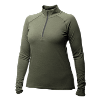 women-halfzip-top-green Meriinovillane 160g Half-Zip alussärk naistele (suurused S ja M)