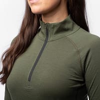 women-halfzip-top-green4 Meriinovillane 160g Half-Zip alussärk naistele (suurused S ja M)