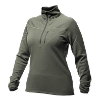 women-merino-halfzip-green Meriinovillane Half-Zip 240g termosärk naistele (suurused XS, M ja XL)