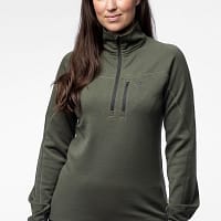 women-midlayer-top-green Meriinovillane Half-Zip 240g termosärk naistele (suurused XS, M ja XL)