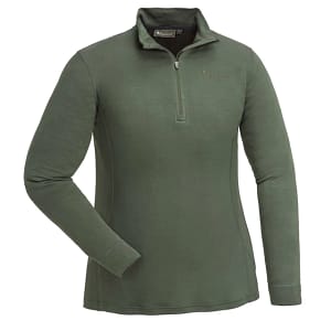 3406-733-01_Pinewood-Abisko-Merino-Base-Layer-Half-Zip-Womens_Dark-Mossgreen Pinewood Abisko Meriinovillane Half-Zip alussärk naistele