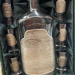 31C Hirvega pudel + 6 klaasi