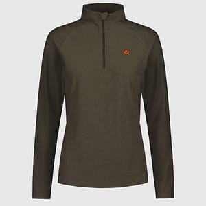 cooldry-halfzip-ws-brown1 Alaska CoolDry Half-zip särk, Moss Brown naistele