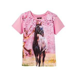 bialy-t-shirt-z-dzikiem-w-kapeluszu-dla-dzieci-wadera-175 T-särk "Hobune", roosa