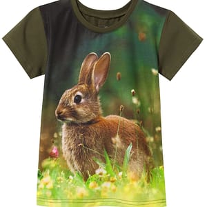 green-t-shirt-with-a-rabbit-for-children-by-wadera T-särk "Jänes 2"