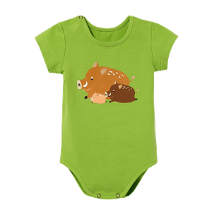 body-z-dzikami-krotki-rekaw-jasna-zielen-wadera Beebi body, roheline (lühike varrukas)