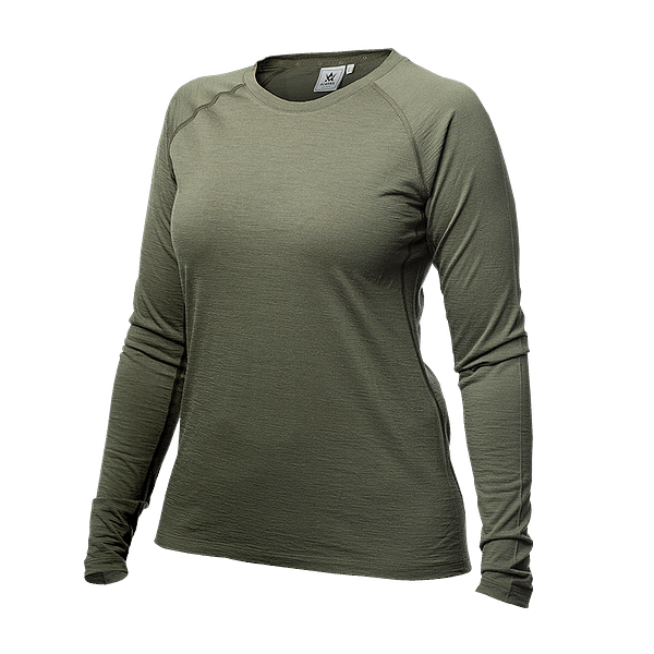 women-crewneck-top-green Merinovillane 160g alussärk naistele (S, M, XL)