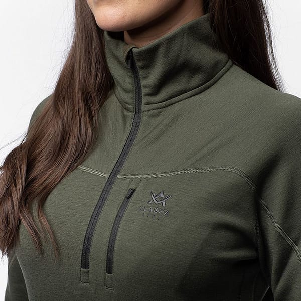 women-midlayer-top-green3 Meriinovillane Half-Zip 240g termosärk naistele (suurused XS, M ja XL)