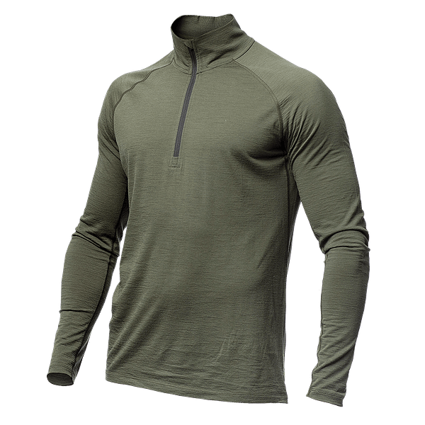 alaska-baselayer-halfzip-top-green Merinovillane 160g Half-Zip alussärk (XS, S, M)