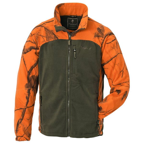 8961-932-01_Pinewood-Kids-Fleece-Jacket-Oviken_AP-Blaze-Hunting-Green Pinewood fliis lastele (roheline/oranž)