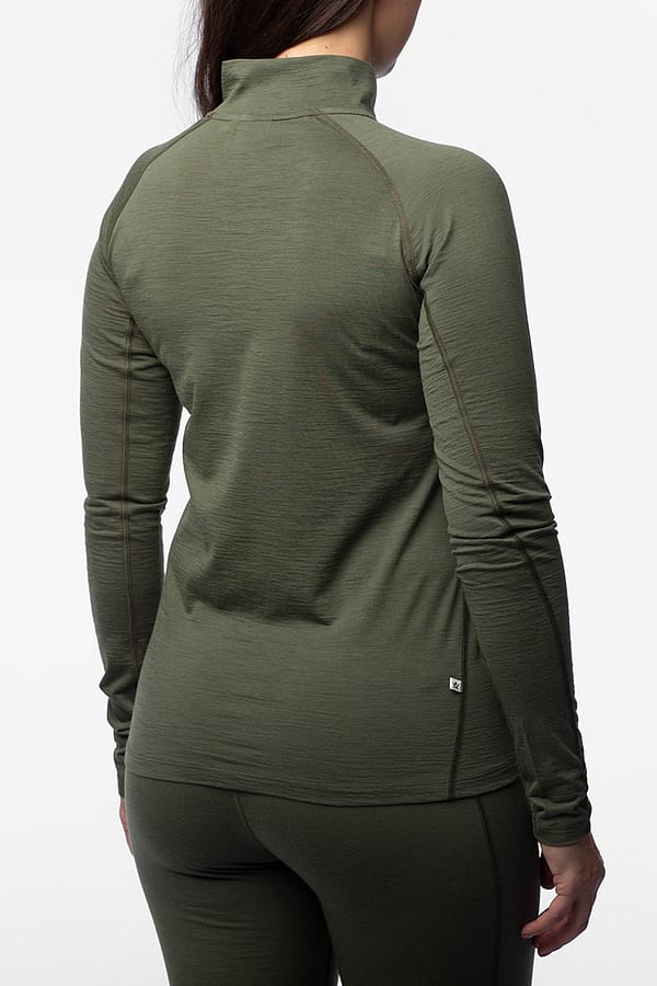 women-halfzip-top-green3 Meriinovillane 160g Half-Zip alussärk naistele (suurused S ja M)