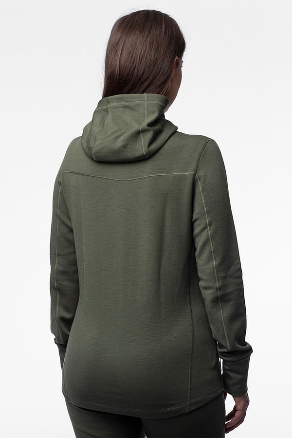 women-merino-hoodie-green3 Meriinovillane kapuutsiga jakk naistele, roheline (suurus XS)