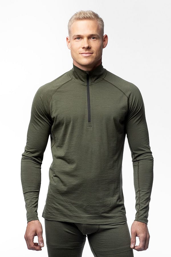 men-halfzip-top-green Merinovillane 160g Half-Zip alussärk (XS, S, M)