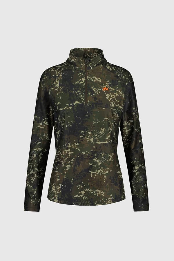 cooldry-halfzip-ws-bti1 Alaska CoolDry särk, BlindTech Forest naistele
